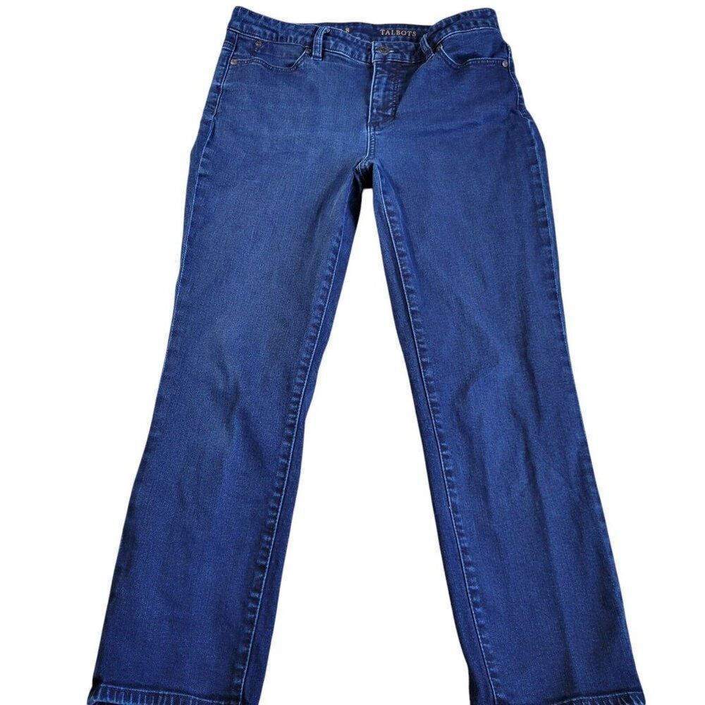 Talbots Jeans Womens 8 Heritage Crop Denim Dark Wash